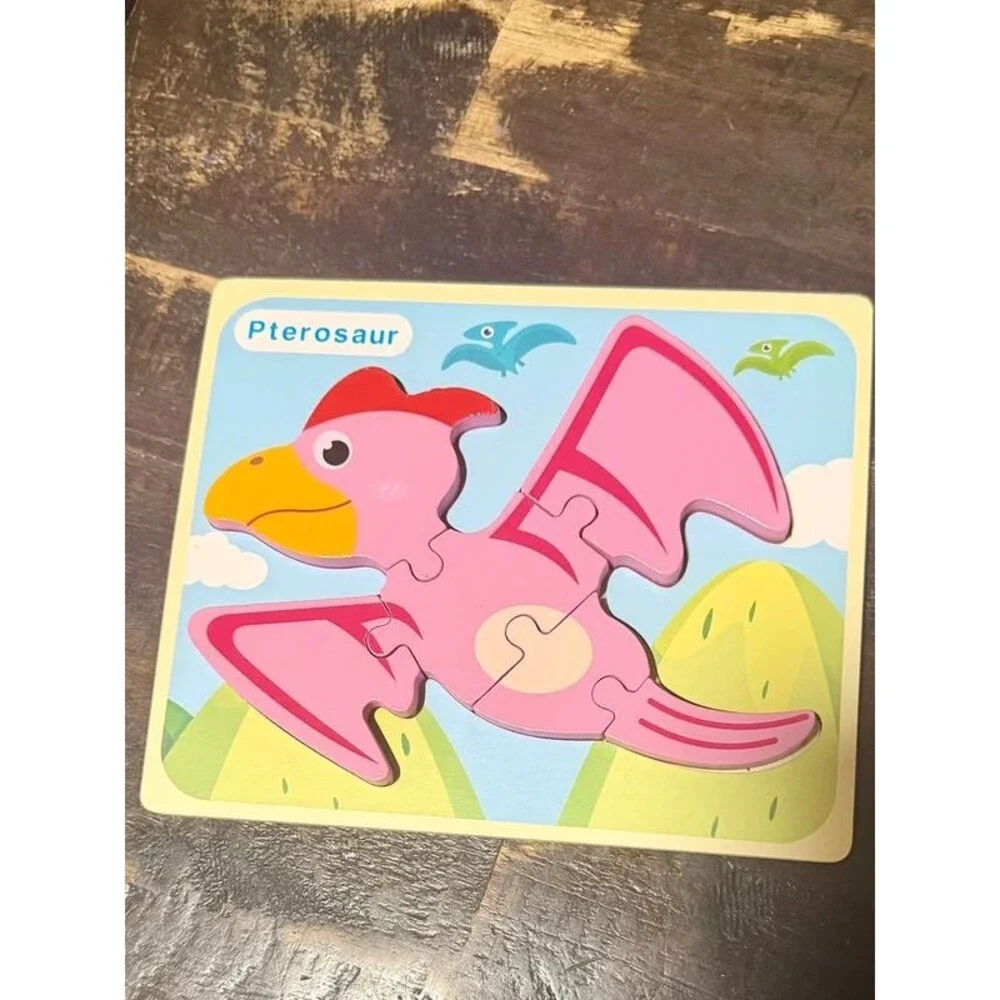 Set of 6 Wooden Dinosaur Puzzles